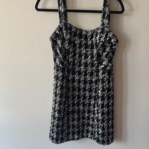 Anthropologie Black and White Checkered Mini Dress